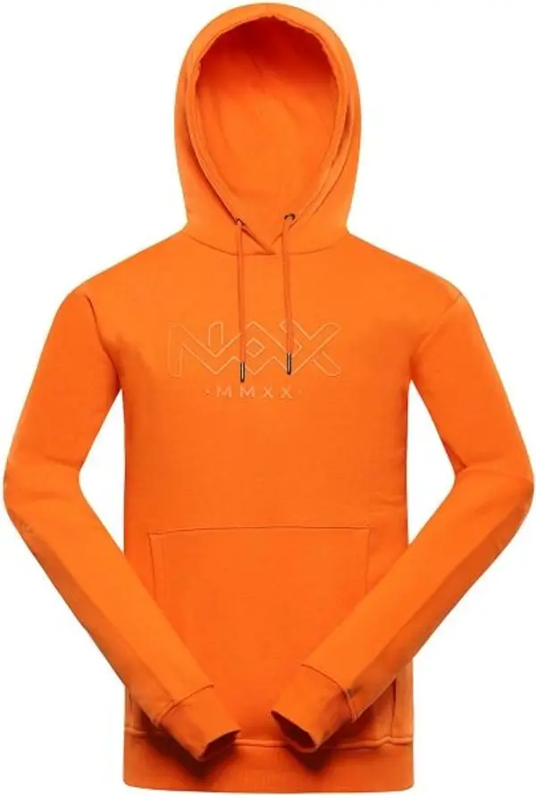 NAX NAX AZER Мъжки памучен суичър с качулка, оранжево, размер