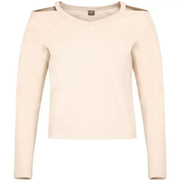 NAX NAX GALEBA Дамски памучен суитшърт, цвят сьомга, размер