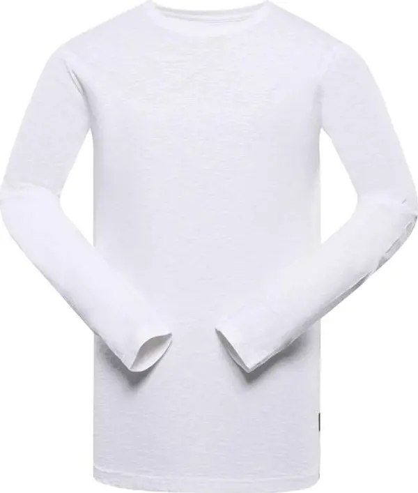 NAX NAX IHES Мъжка памучна блуза с дълъг ръкав, бяло, размер