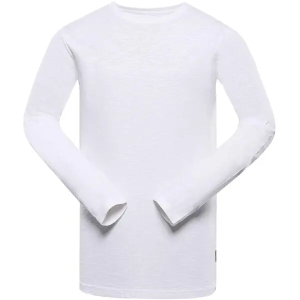 NAX NAX IHES Мъжка памучна блуза с дълъг ръкав, бяло, размер