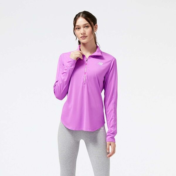 New Balance New Balance ACCELERATE HALF-ZIP Дамски суитшърт, лилаво, размер