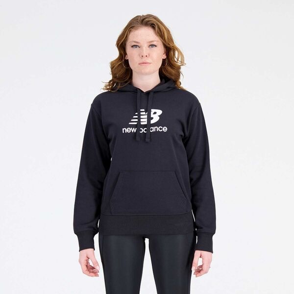 New Balance New Balance ESSENTIALS STACKED LOGO FRENCH TERRY HOODIE W Дамски суитшърт, черно, размер