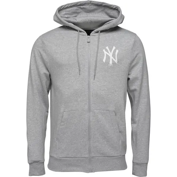 New Era New Era MLB ESSENTIALS FZ HOODY NEYYAN Мъжки суитшърт, сиво, размер