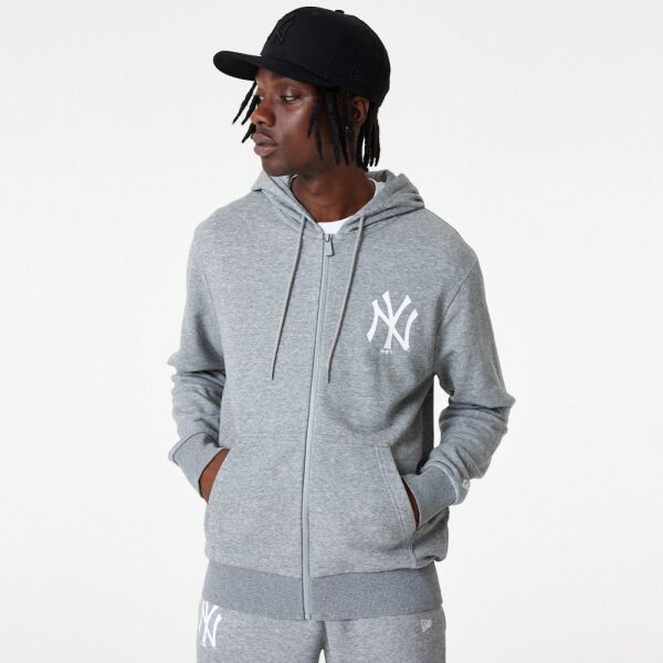 New Era New Era MLB ESSENTIALS FZ HOODY NEYYAN Мъжки суитшърт, сиво, размер