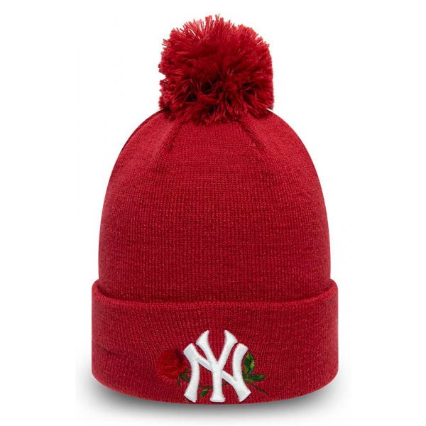New Era New Era MLB TWINE BOBBLE KNIT KIDS NEW YORK YANKEES червен YOUTH - Зимна шапка за момичета