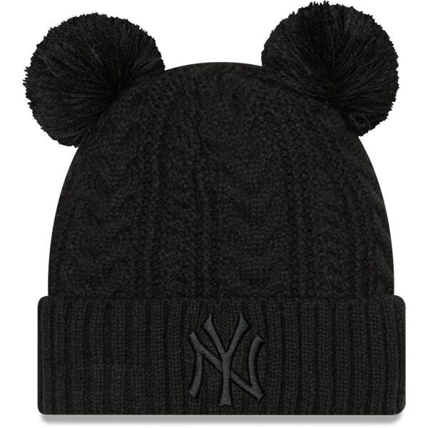 New Era New Era MLB WMNS DOUBLE POM CUFF BEANIE NEW YORK YANKEES Клубна шапка, черно, размер UNI