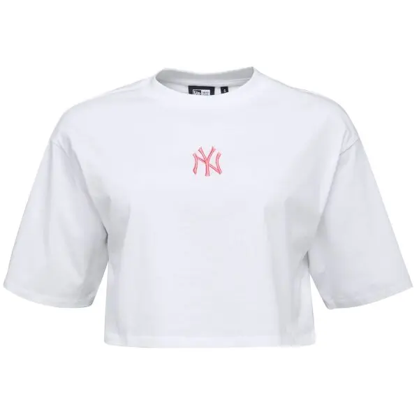 New Era New Era NEW YORK YANKEES LEAGUE ESSENTIAL MIDI CROP Дамска тениска, бяло, размер