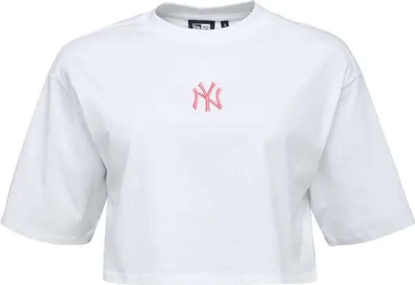 New Era New Era NEW YORK YANKEES LEAGUE ESSENTIAL MIDI CROP Дамска тениска, бяло, размер