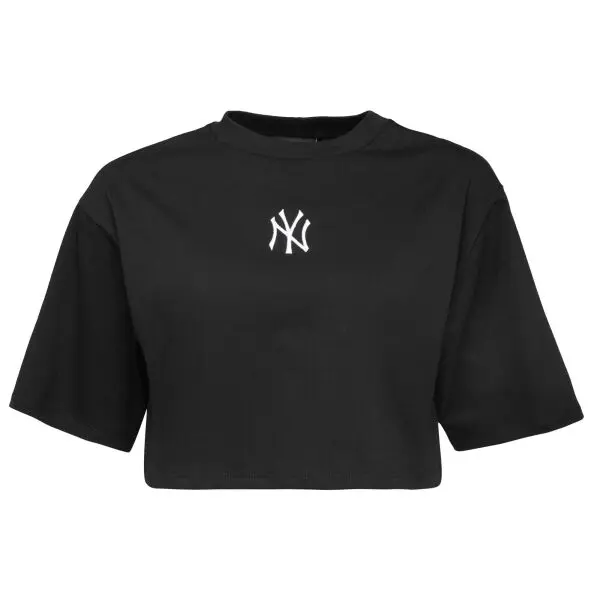 New Era New Era NEW YORK YANKEES LEAGUE ESSENTIAL MIDI CROP Дамска тениска, черно, размер