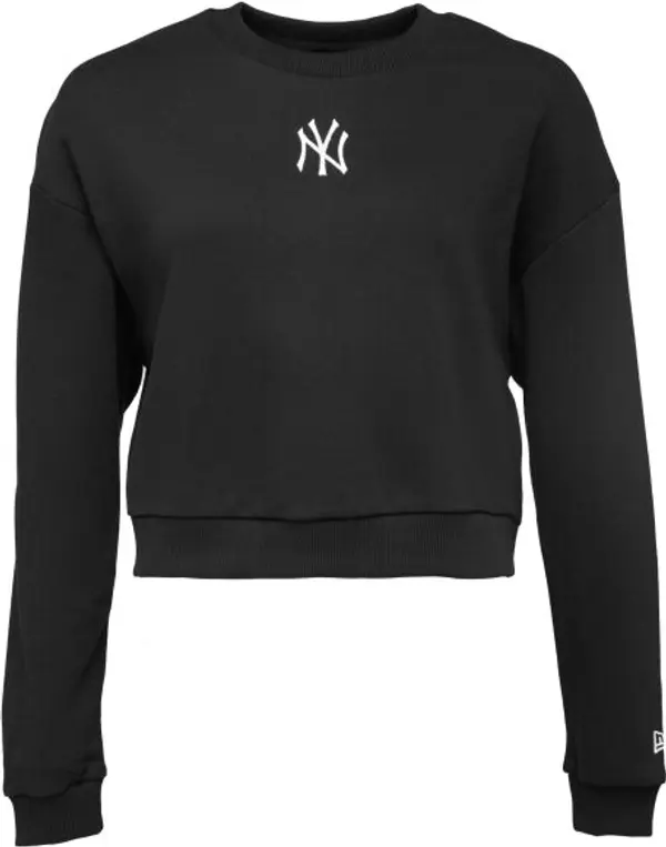 New Era New Era NEW YORK YANKEES MLB MIDI LEAGUE ESSENTIAL CROPPED SWEATER Дамски суитшърт, черно, размер