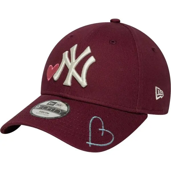 New Era New Era NEW YORK YANKEES YTH MLB HEART ICON 9FORTY Детска шапка с козирка, винен, размер YOUTH