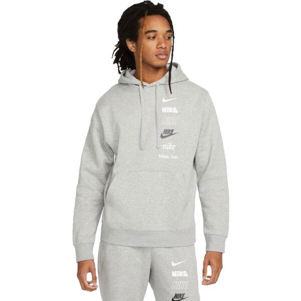 Nike Nike CLUB+ BB PO HOODIE MLOGO Мъжки суитшърт, сиво, размер