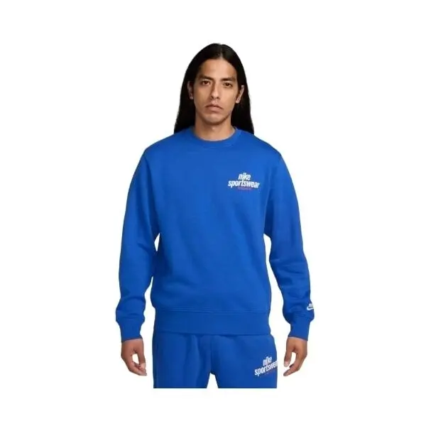 Nike Nike CLUB FLEECE CREW Мъжки суитшърт, синьо, размер