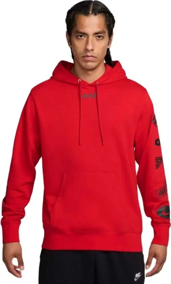 Nike Nike CLUB FLEECE HOODIE CYCLE Мъжки суитшърт, червено, размер XXL