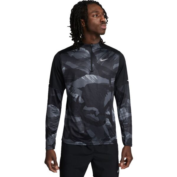 Nike Nike DF ELMNT CAMO TOP HZ Мъжки суитшърт за бягане, черно, размер