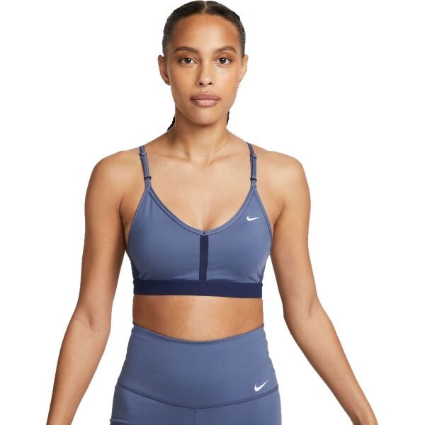 Nike Nike DF INDY V-NECK BRA W Дамско спортно бюстие, синьо, размер