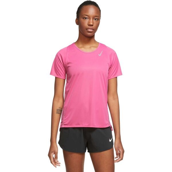 Nike Nike DF RACE TOP SS W Дамска тениска за бягане, розово, размер