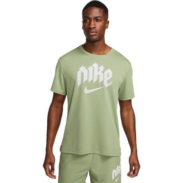 Nike Nike DF RUN DVN MILER SS Мъжка тениска, светло-зелено, размер