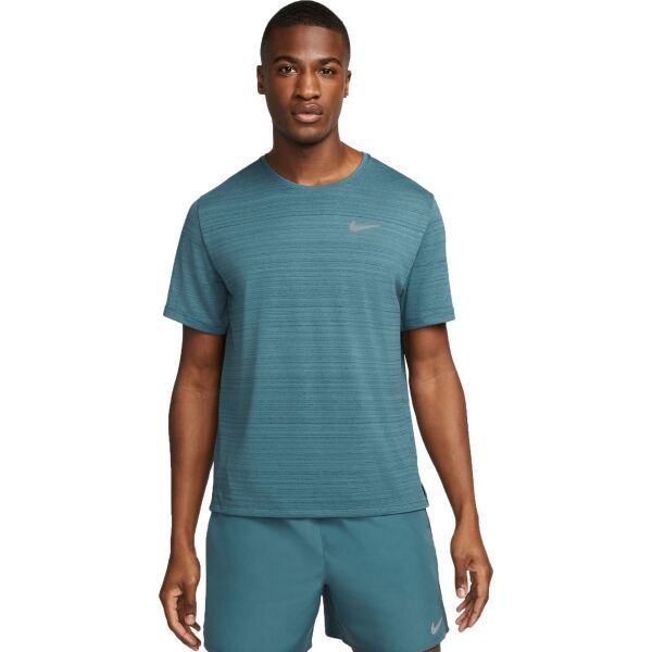 Nike Nike DRI-FIT MILER Мъжка тениска за бягане, тъмнозелено, размер