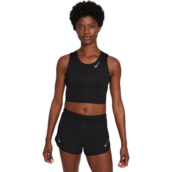 Nike Nike FAST DF CROP TANK Дамски потник, черно, размер