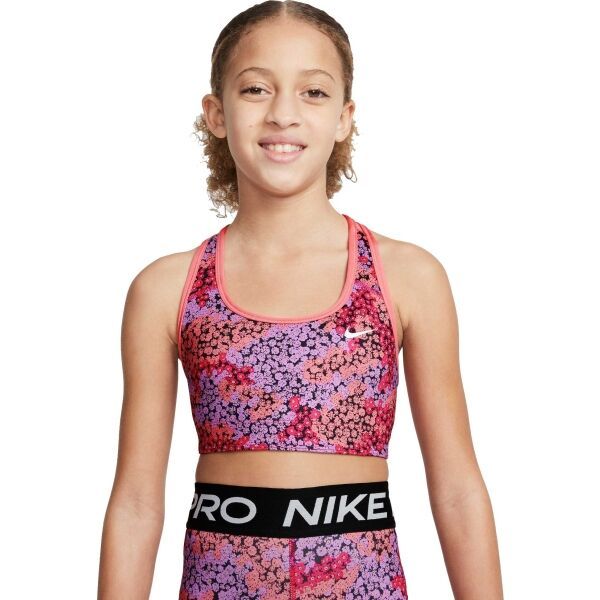 Nike Nike G NK DF SWOOSH AOP REV BRA Спортен сутиен за момичета, розово, размер