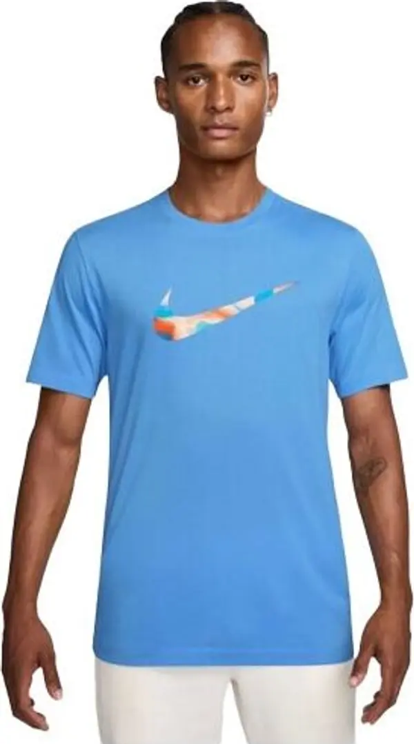 Nike Nike LAVA SWOOSH Мъжка тениска, светлосиньо, размер