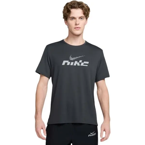 Nike Nike MILER FLASH Мъжка тениска за бягане, тъмносиво, размер