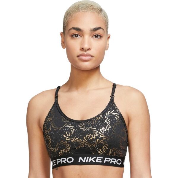 Nike Nike NP DF INDYST RPY SPARKLE BRA Дамски спортен сутиен, черно, размер S