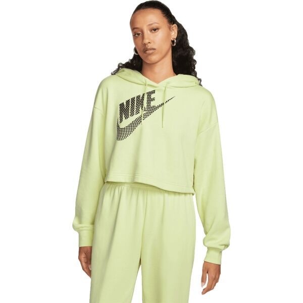 Nike Nike NSW FLC PO HOODIE CROP DNC Дамски суитшърт, светло-зелено, размер S