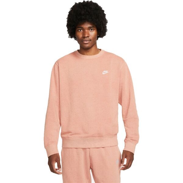 Nike Nike NK CLUB+ BB CREW REVIVAL Мъжки суитшърт, цвят сьомга, размер