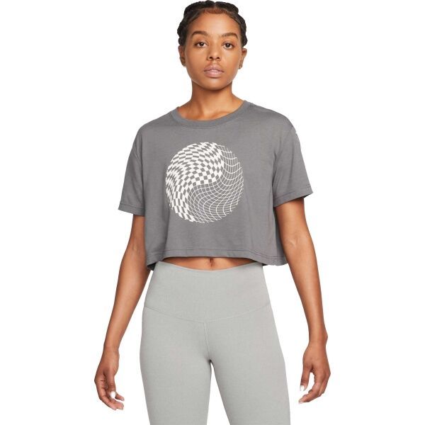 Nike Nike NK DF TEE CROP YOGA Дамска тениска, тъмносиво, размер