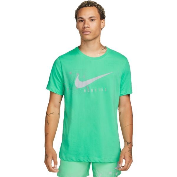 Nike Nike NK DF TEE RUN DIV DFC SS Мъжка тениска за бягане, светло-зелено, размер