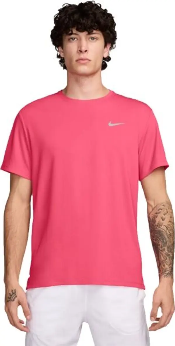 Nike Nike NK DF UV MILER SS Мъжка тениска за тренировка, розово, размер