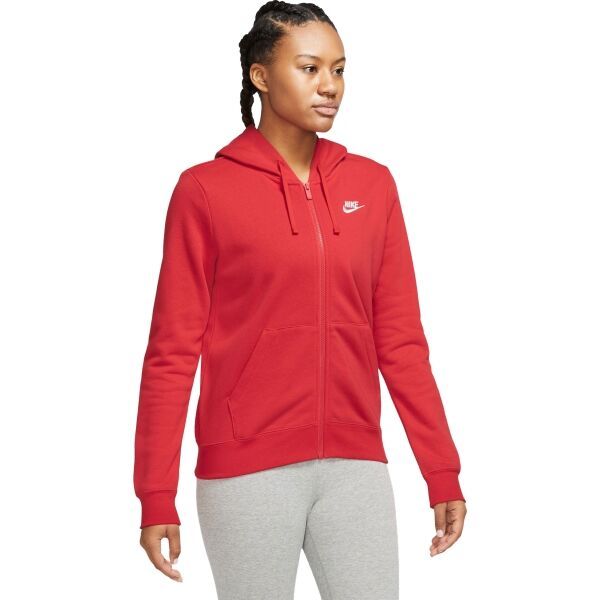Nike Nike NSW CLUB FLC FZ HOODIE STD Дамски суитшърт, червено, размер
