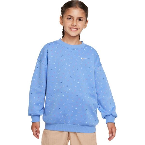 Nike Nike NSW CLUB FLC OVRSZD CRW LOGO Момичешки суитшърт, синьо, размер