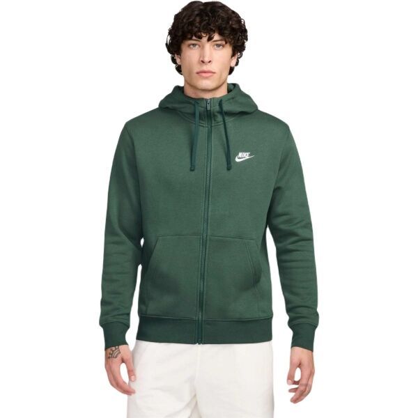 Nike Nike NSW CLUB HOODIE FZ BB M Мъжки суитшърт, тъмнозелено, размер