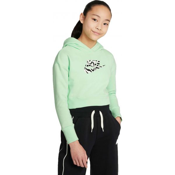 Nike Nike NSW CROP HOODIE FILL Суитшърт за момичета, светло-зелено, размер
