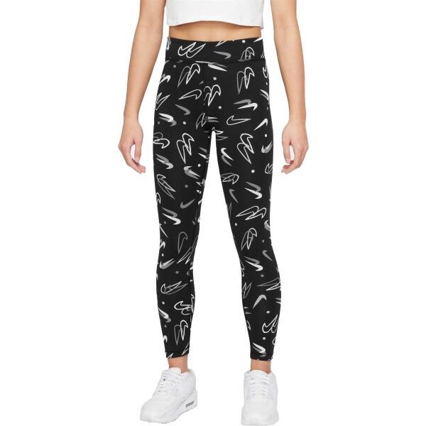 Nike Nike NSW ESSNTL MR LGGNG SSNL PRN Клин за момичета, черно, размер