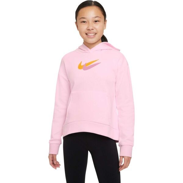 Nike Nike NSW FLC HOODIE SSNL PRNT Суитшърт за момичета, розово, размер