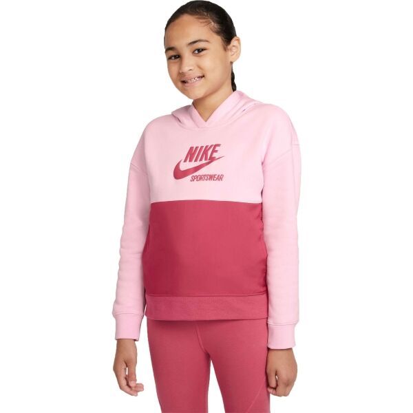 Nike Nike NSW HERITAGE FT HOODIE G Горнище за момичета, розово, размер