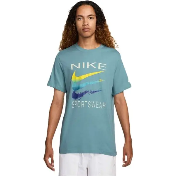 Nike Nike NSW TEE 12MO SWOOSH Мъжка тениска, тюркоазено, размер