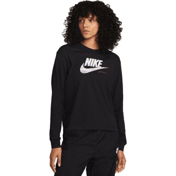 Nike Nike NSW TEE OC 1 LS BOXY Дамска блуза с дълъг ръкав, черно, размер