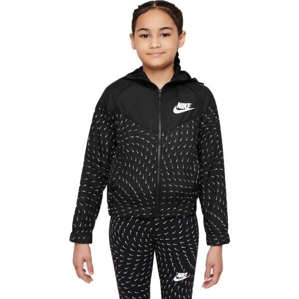 Nike Nike NSW WINDRUNNER AOP Яке за момичета, черно, размер