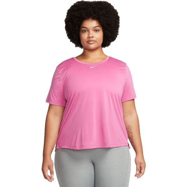 Nike Nike ONE DF SS STD TOP PLUS W Дамска спортна тениска plus size, розово, размер