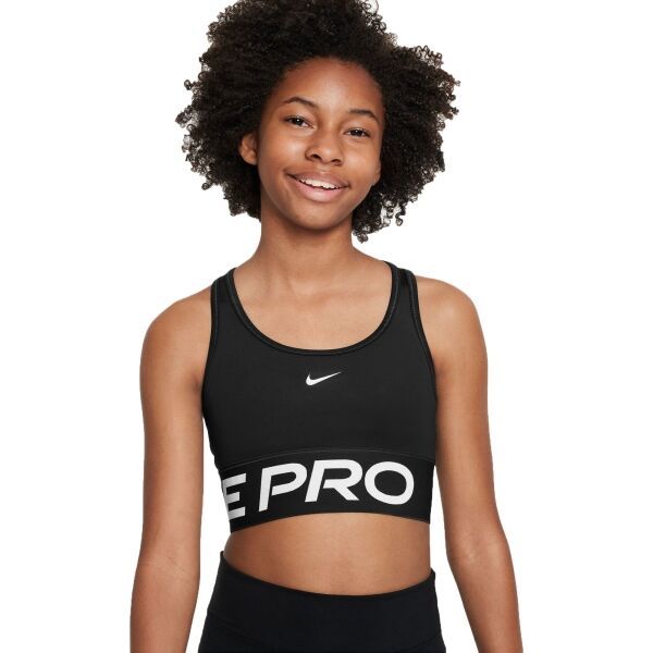 Nike Nike PRO SWOOSH Момичешко спортно бюстие, черно, размер