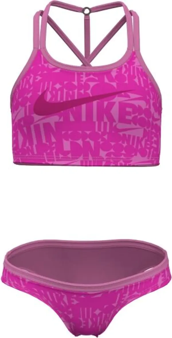 Nike Nike RETRO FLOW Бански костюм от две части за момичета, розово, размер