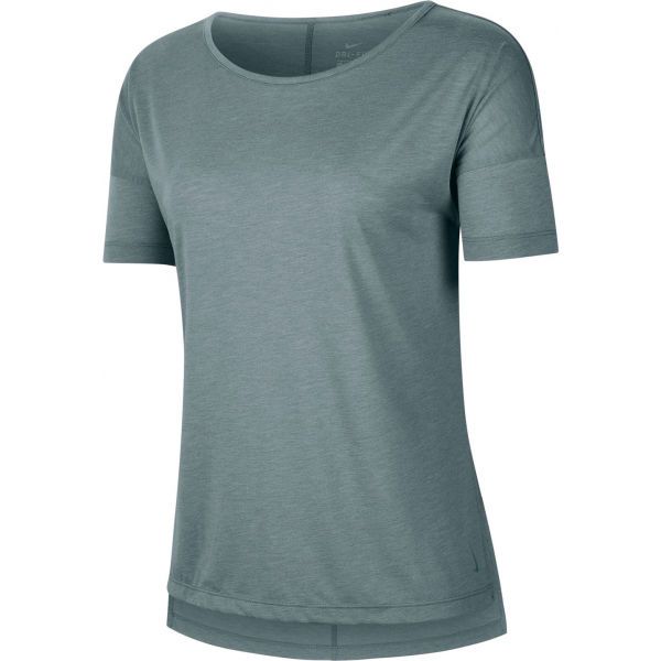 Nike Nike SHORT-SLEEVE YOGA TRAINING TOP Дамска тениска за йога, тъмнозелено, размер
