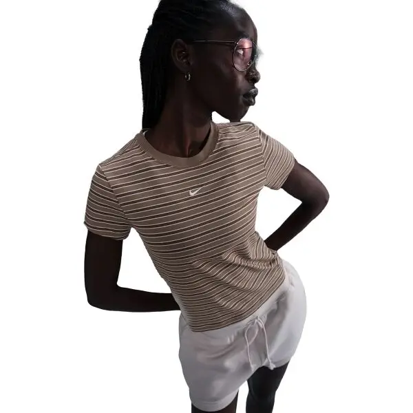 Nike Nike SPORTSWEAR CHILL KNIT Дамска тениска, кафяво, размер