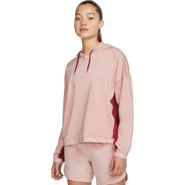 Nike Nike TF PACER HOODIE W Дамско горнище за бягане, цвят сьомга, размер