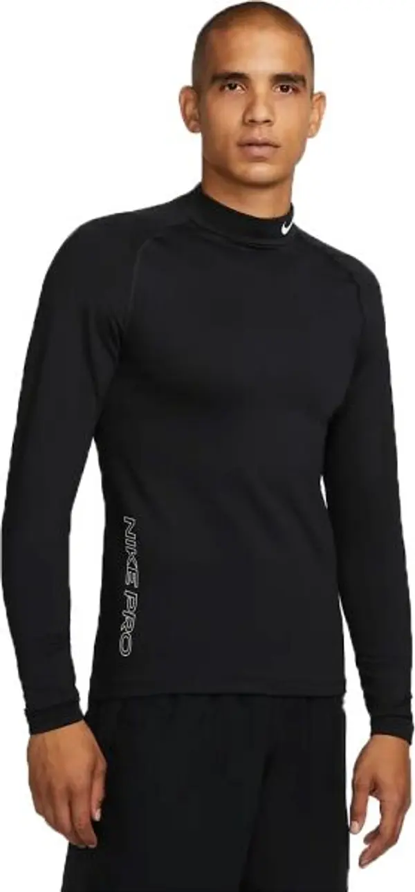 Nike Nike TOP WARM LS MOCK Мъжка тениска за тренировки, черно, размер